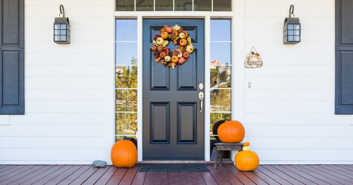 Fall themed front porch